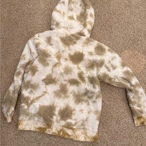 Tie-Dye Hoodie in Cream and Tan